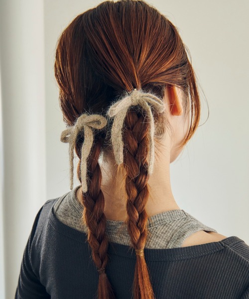 GOLDY ヘアゴム ニット リボン ダブル ヘアカフ : ZOZOTOWN Yahoo!店