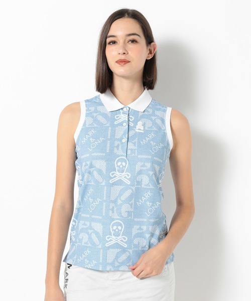 MARK&LONA FLOG Collar Polo 水色 レディース MARK&LONA ポロシャツ ポロ FLOG Collar Polo | WOMEN