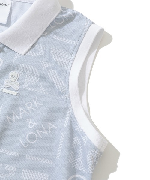 MARK&LONA FLOG Collar Polo 水色 レディース MARK&LONA - 【レディース】 FLOG COLLAR POLO / ブランドロゴ