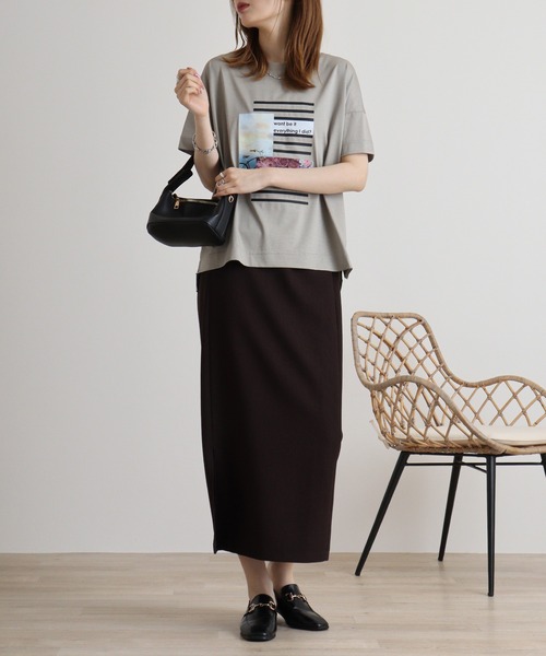 tシャツ BRODIAEA コラージュ風プリントＴシャツ レディース tシャツ BRODIAEA コラージュ風プリントTシャツ レディース