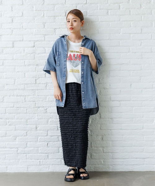 ケミカル風ロングシャツ ケミカル風ロングシャツ