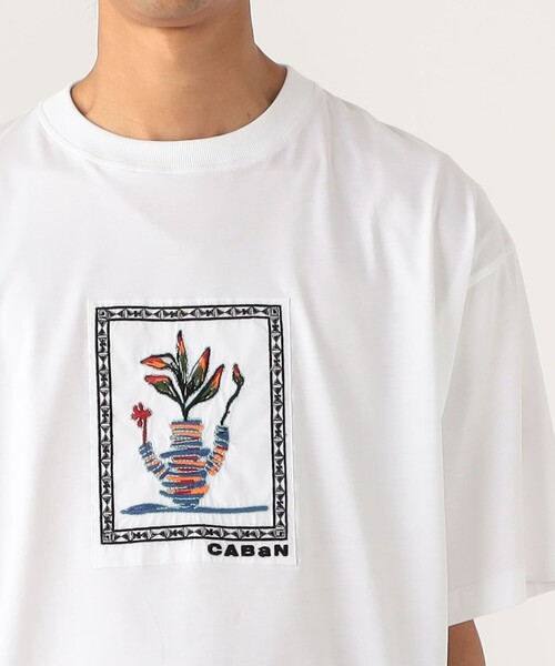 CABaN tシャツ スビンコットン アフリカンエンブロイダリーT