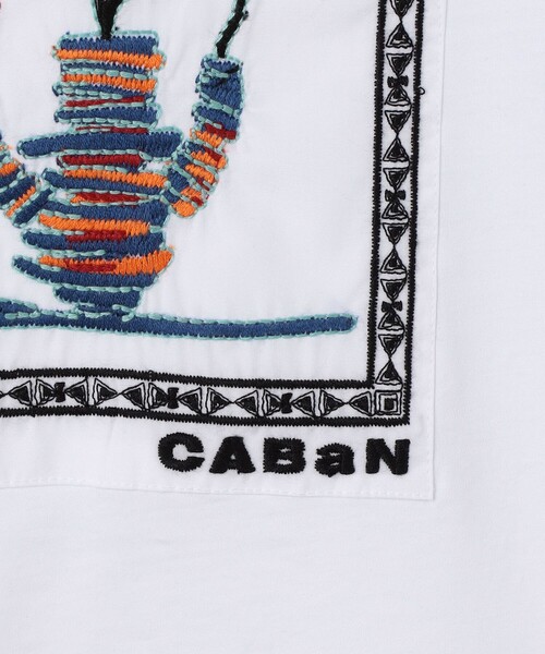 CABaN tシャツ スビンコットン アフリカンエンブロイダリーT