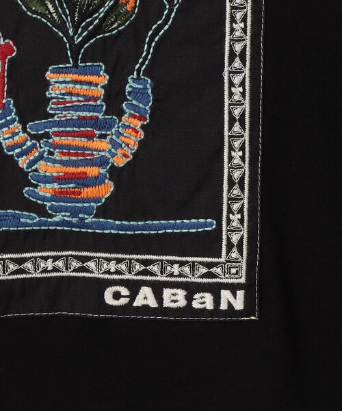 CABaN tシャツ スビンコットン アフリカンエンブロイダリーT
