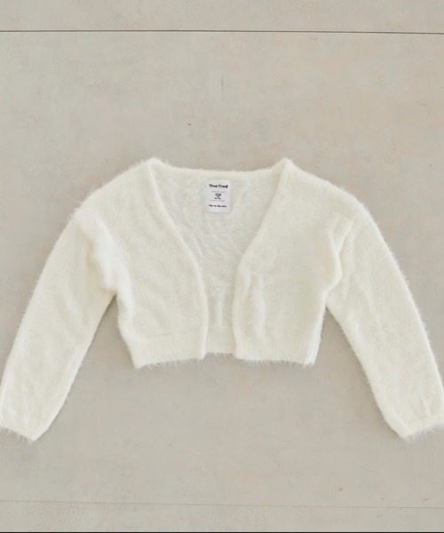 アンサンブル “meow” shaggy ribbon camisole cardigan「TR」