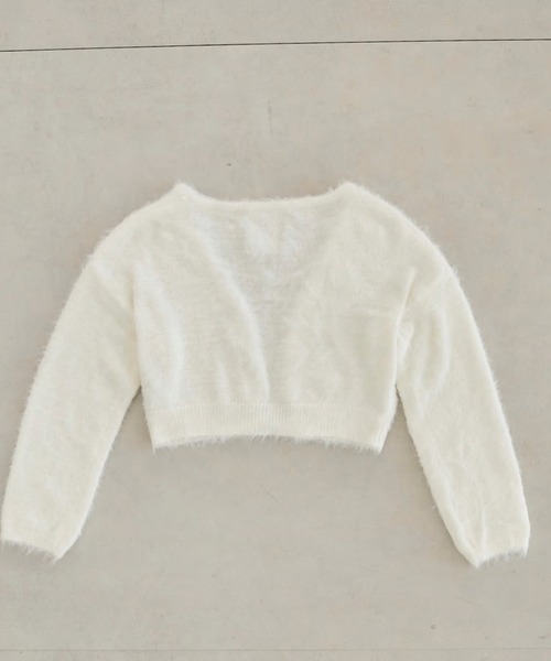 アンサンブル “meow” shaggy ribbon camisole cardigan「TR」