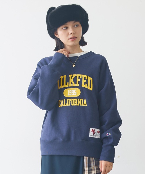 トレーナー スウェット MILKFED.xCHAMPION SWEAT TOP レディース メンズ Champion トレーナー スウェット MILKFED.xCHAMPION SWEAT TOP