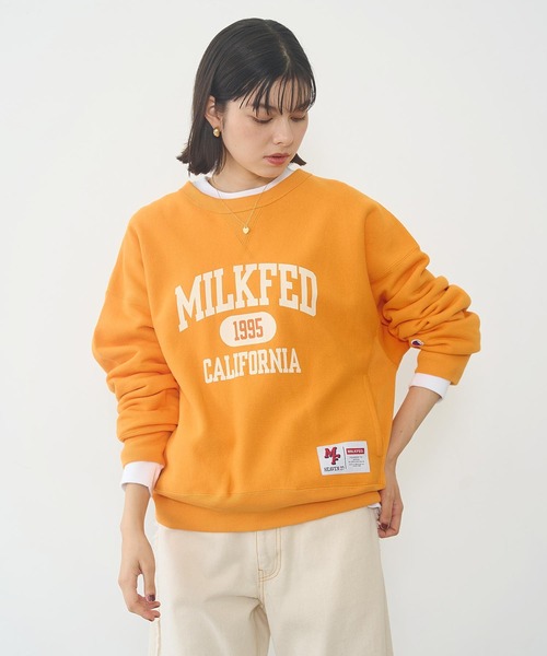 トレーナー スウェット MILKFED.xCHAMPION SWEAT TOP レディース メンズ Champion トレーナー スウェット MILKFED.xCHAMPION SWEAT TOP