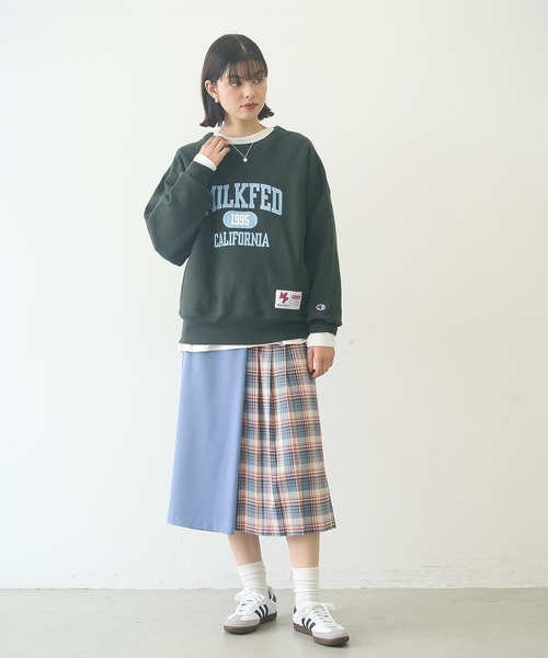 トレーナー スウェット MILKFED.xCHAMPION SWEAT TOP レディース メンズ Champion トレーナー スウェット MILKFED.xCHAMPION SWEAT TOP