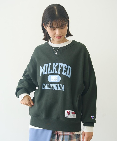 『新品タグ付』MILKFED.×CHAMPION コラボ トレーナー Mサイズ Champion（チャンピオン） トレーナー スウェット MILKFED.xCHAMPION