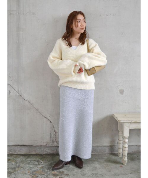 Ungrid スカート ラメニットアイラインスカート : ZOZOTOWN Ungrid スカート ラメニットアイラインスカート : ZOZOTOWN