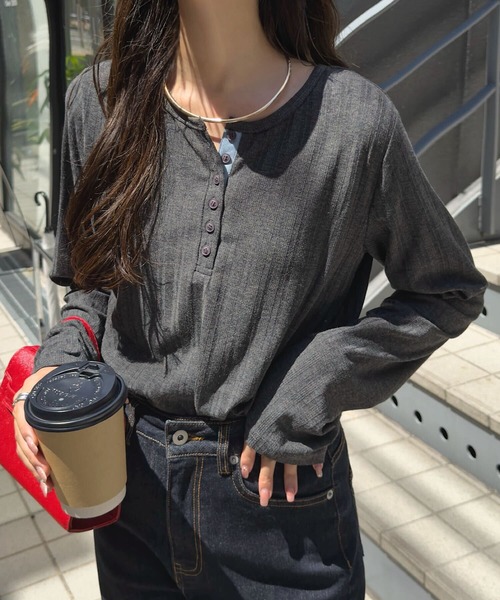 KOBE LETTUCE（神戸レタス） tシャツ ヘンリーネックリブロンT