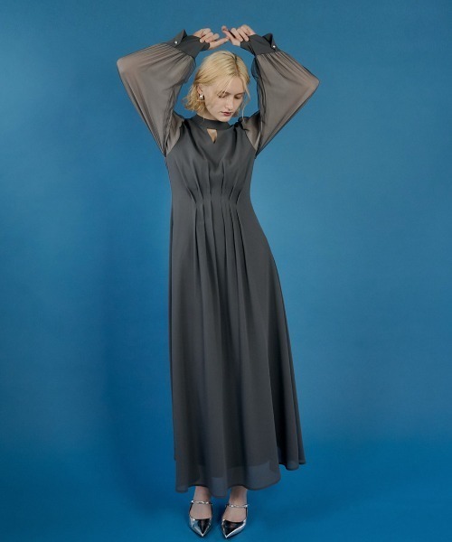 スーツ・フォーマル・ドレス et.UNiVER V-neck sheer sleeve dress et.UNiVER V-neck sheer sleeve dress | DRESS,DRESS | ROOM903