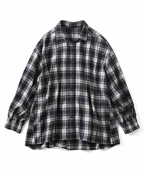 美品☆リブインコンフォート 長袖 シャツ グレー 春秋 Lサイズ b944 