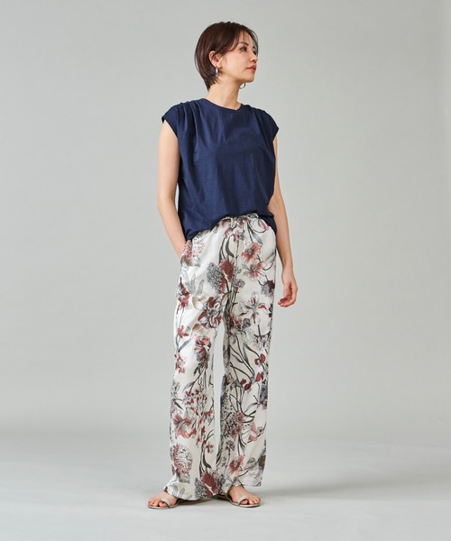 marmors マルモア 麻リネン混　プリントパンツ定価31900円 marmors パンツ 「marmors」flower print straight pants