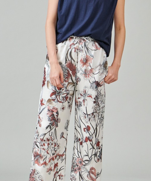 marmors マルモア 麻リネン混　プリントパンツ定価31900円 marmors パンツ 「marmors」flower print straight pants