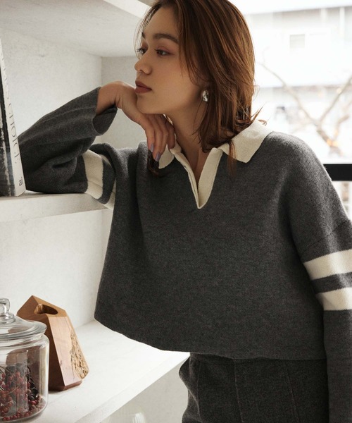 Edit Sheen（エディットシーン） ニット セーター ライン入り衿付き