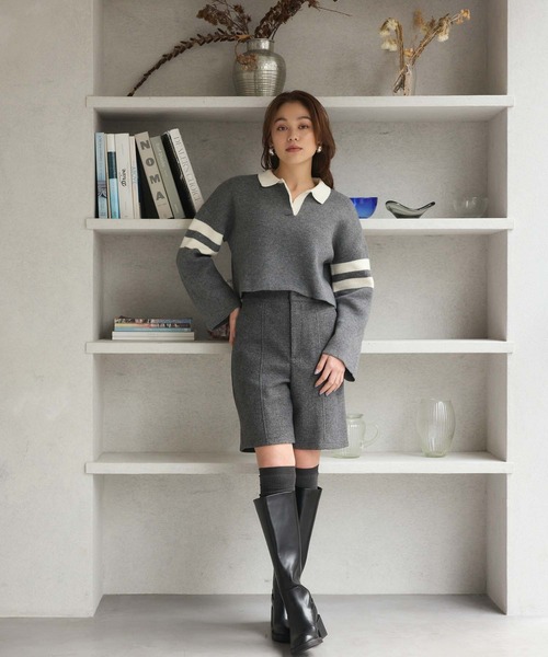 Edit Sheen（エディットシーン） ニット セーター ライン入り衿付き