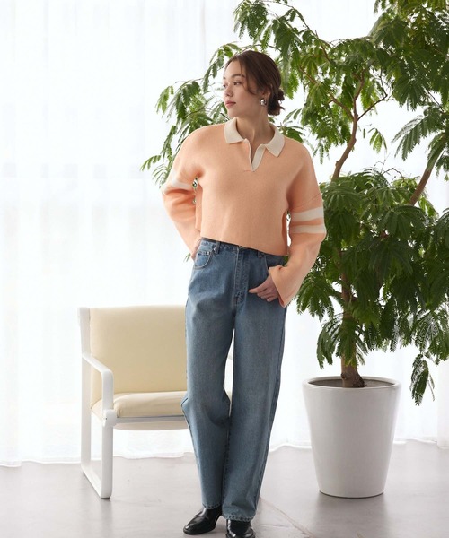 Edit Sheen（エディットシーン） ニット セーター ライン入り衿付き