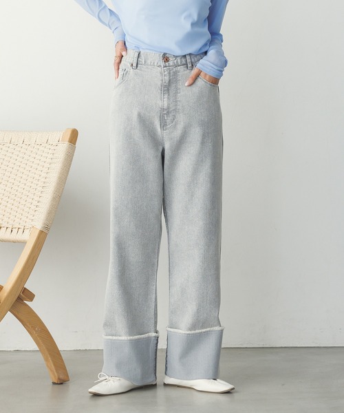 hunch ジーンズ デニム デニムパンツ ロールアップ ワイド
