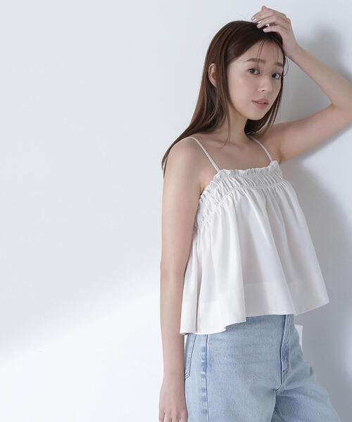 キャミソール GATHER POCKET BARE TOP NATURAL BEAUTY BASIC キャミソール 「THINK NATURAL」テント