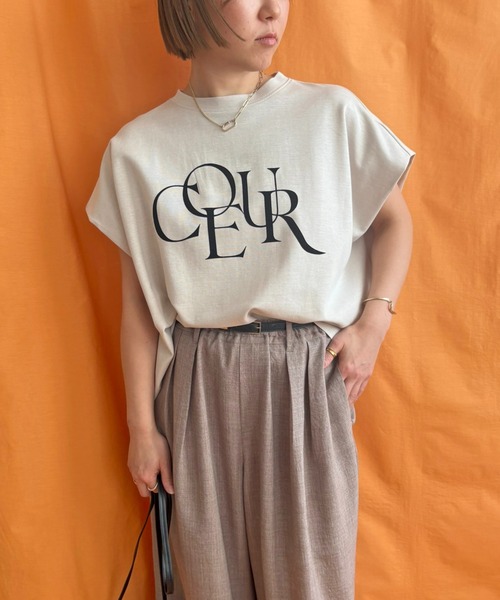 LHELBIE tシャツ フロッキーロゴボックスTシャツ レディース