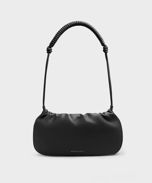 CHARLES & KEITH◆Lorelai ノットストラップ ショルダーバッグ Lorelai ローレライ ルーシュドノットストラップショルダー