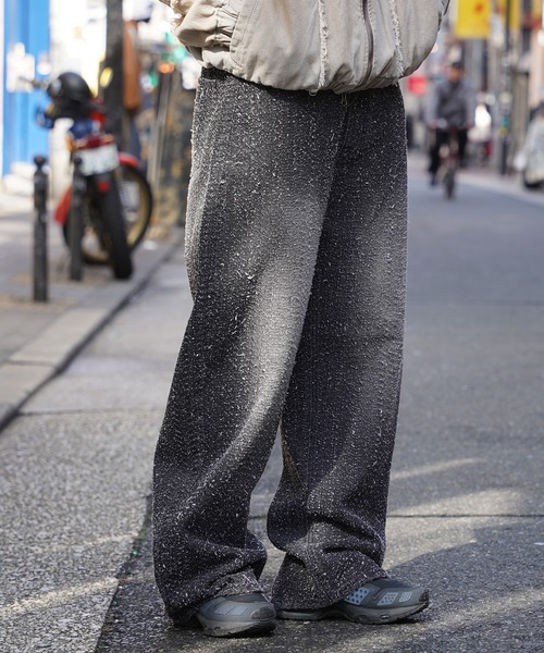 ワイドパンツ ジーンズ 「D-LAND」ネップデニム バレルカーブパンツ