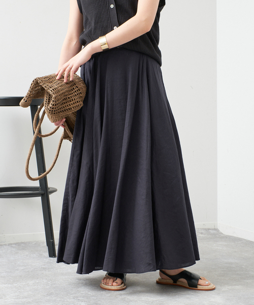 Spick＆Span スカート リネンブレンドイージーフレアスカート