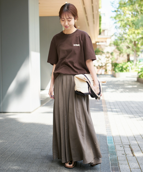 Spick＆Span スカート リネンブレンドイージーフレアスカート