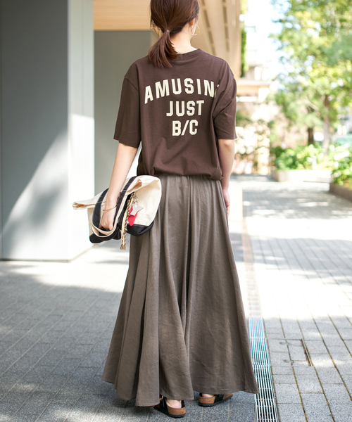 Spick＆Span スカート リネンブレンドイージーフレアスカート