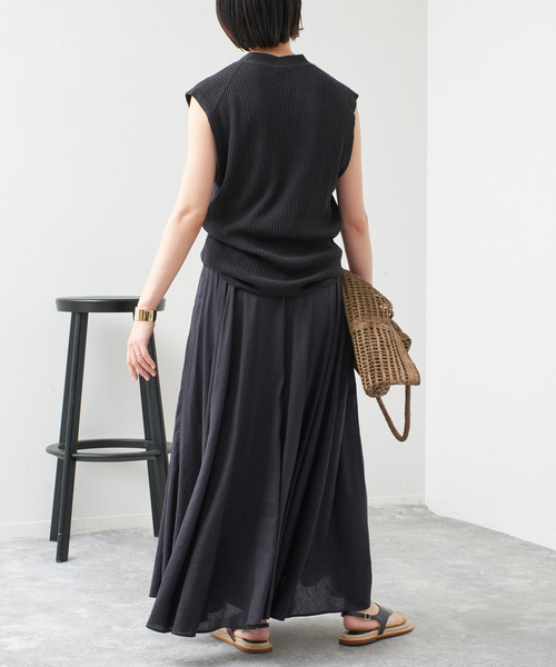 Spick＆Span スカート リネンブレンドイージーフレアスカート
