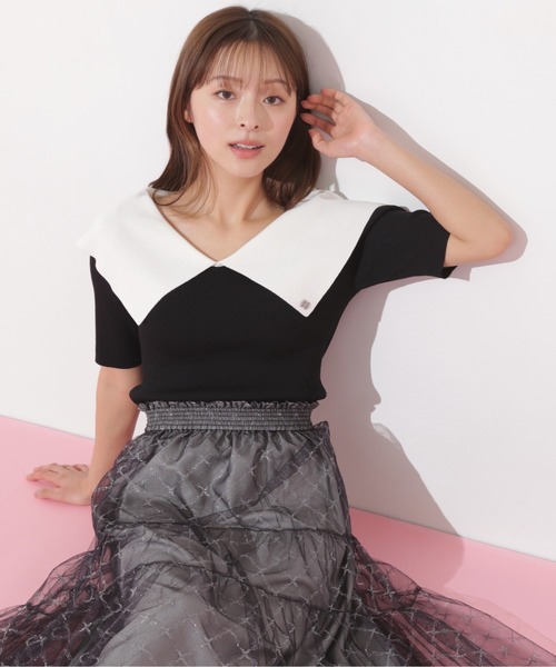 ♥️手洗い可♥️美品♥️【JUSGLITTY】２ リブニットビックカラードット 2020 Spring COLLECTION - JUSGLITTY │【公式通販】Arpege