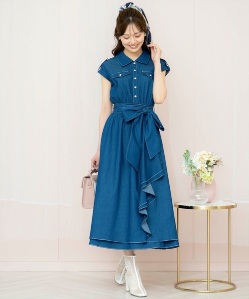 CHICWISH★イレヘムラッフルサテンワンピース☆ WILLSELECTION ワンピース ラッフルシャツワンピース : ZOZOTOWN