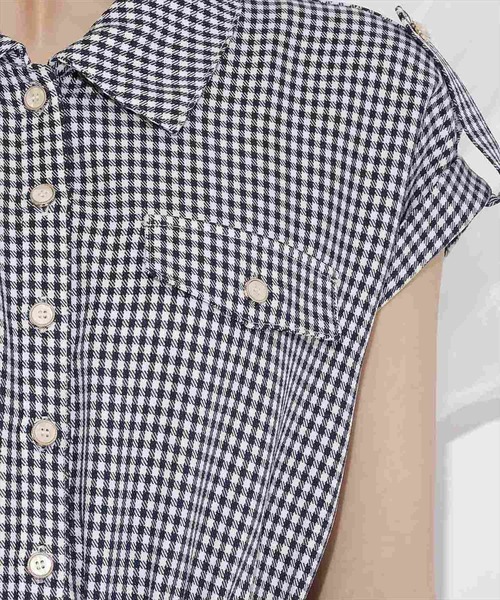 【ze】ラッフルリボンタイシャツワンピース ブラックチェック ze様専用】ラッフルリボンタイシャツワンピース ブラックチェック