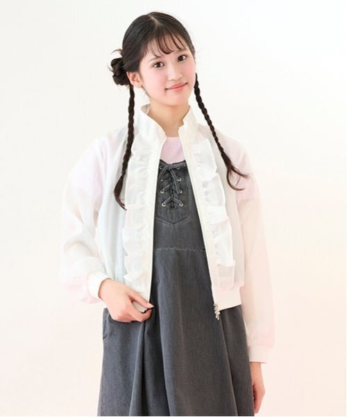 メゾピアノ　子供服　ブルゾン　140 mezzo piano Junior ブルゾン アウター シアーブルゾン キッズ