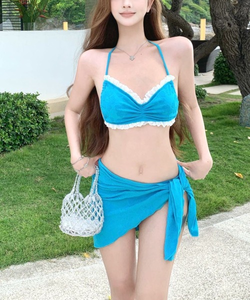 レッセパッセ♡新作ビキニサンプルセット gossip!ロサンゼルス 水着 ミニパレオ付き ガーリーパターンビキニ