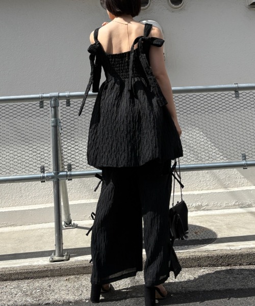HONEY MI ワンピース organdie balloon ribbon one-piece