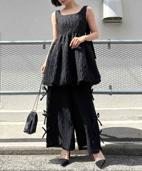 aline ファッション organdie balloon ribbon one-piece