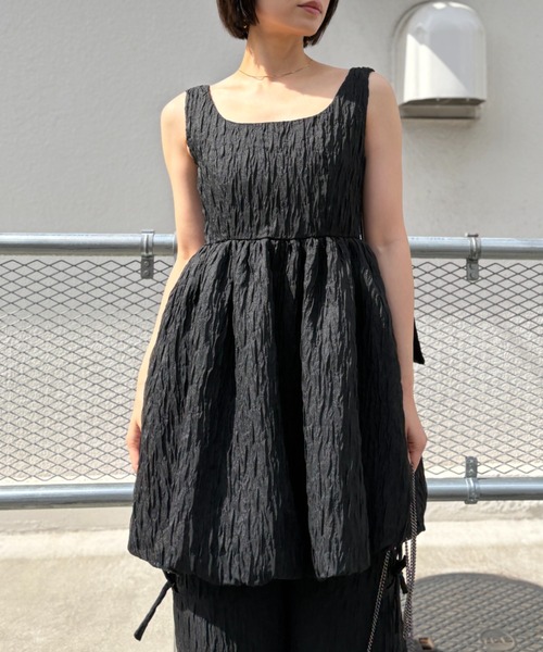 HONEY MI ワンピース organdie balloon ribbon one-piece