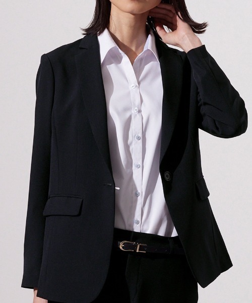 プラダ 長袖 シャツ ブラウス ビジネス フォーマル ブラック S3333 AOYAMA uvカット フォーマル ブラウス シャツ 卒業式 レディース
