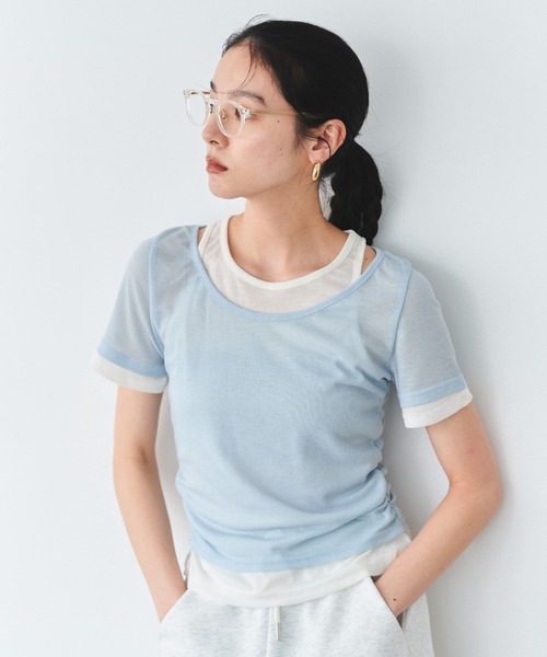 tシャツ シアーレイヤードトップス レディース シアーレイヤードTOPS(カットソー)｜トップス｜MIESROHE