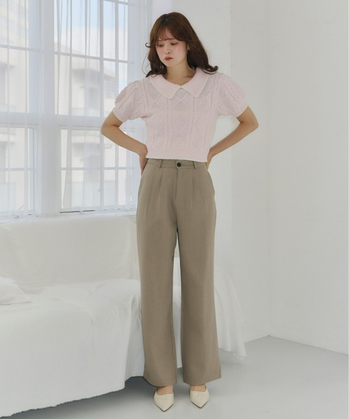 Olu.（オルドット） ニット セーター シェルステッチバイカラーサマー