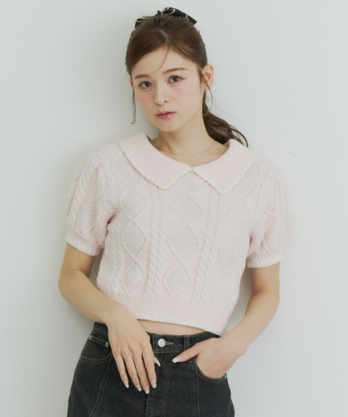 Olu.（オルドット） ニット セーター シェルステッチバイカラーサマー