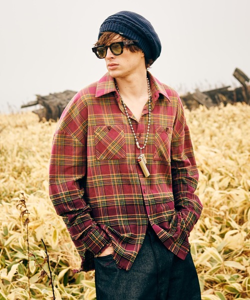 glamb（グラム） シャツ Bleach Check Shirt / ブリーチチェックシャツ