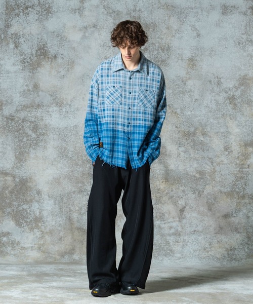 glamb（グラム） シャツ Bleach Check Shirt / ブリーチチェックシャツ