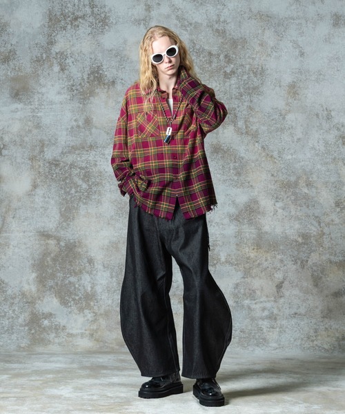 Bleach Check Shirt / ブリーチチェックシャツ glamb（グラム） シャツ Bleach Check Shirt / ブリーチチェックシャツ