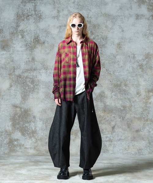 glamb（グラム） シャツ Bleach Check Shirt / ブリーチチェックシャツ