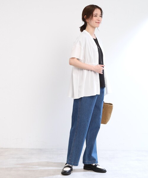 【夏SALE／E‐QUALITY／手洗い可】スキッパーブラウス Reflect｜【夏SALE/E-QUALITY/手洗い可】スキッパーブラウス