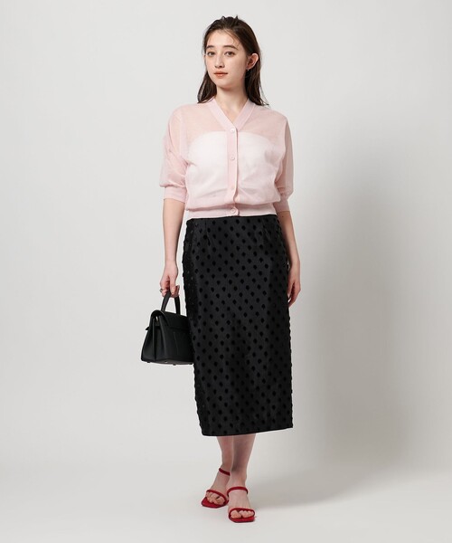 UNITED ARROWS スカート ドット カットジャガード タイト